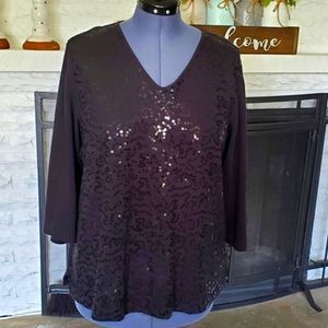 Quacker Factory sequined top, sz. XL